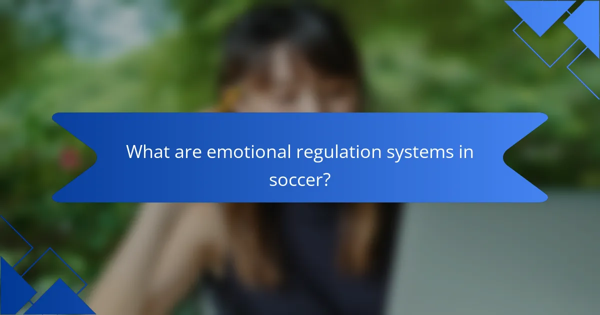 What are emotional regulation systems in soccer?