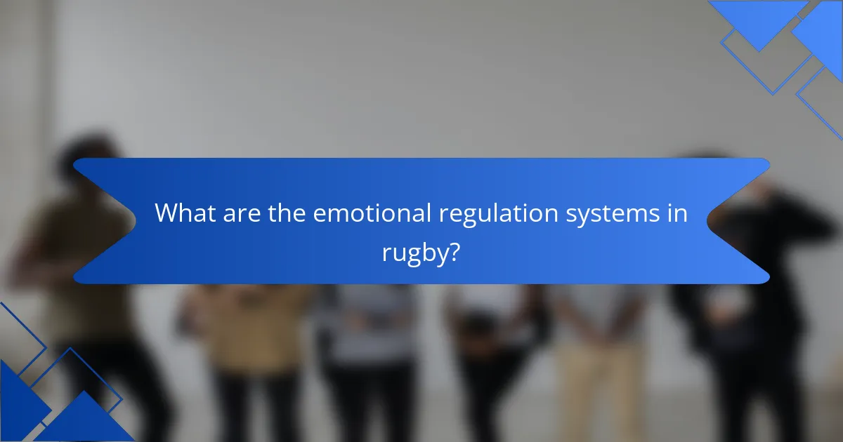 What are the emotional regulation systems in rugby?