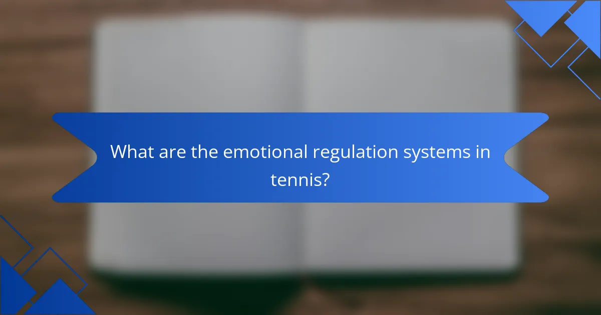 What are the emotional regulation systems in tennis?