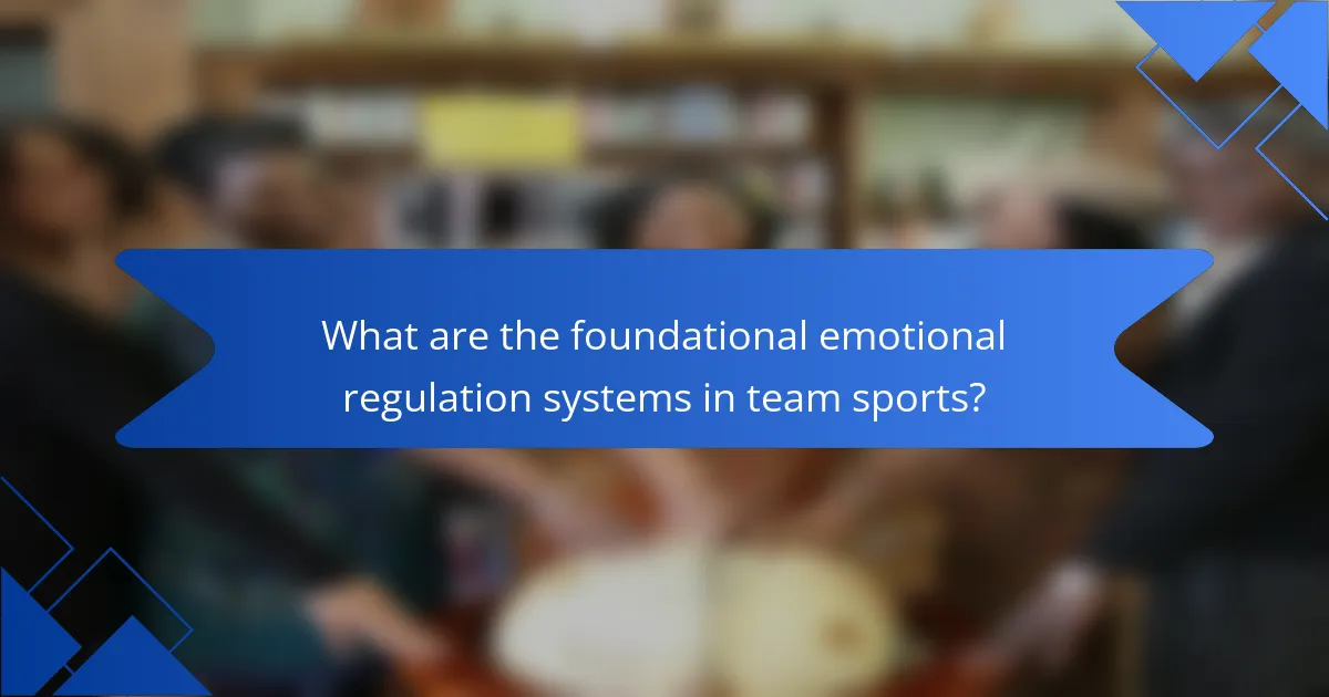 What are the foundational emotional regulation systems in team sports?