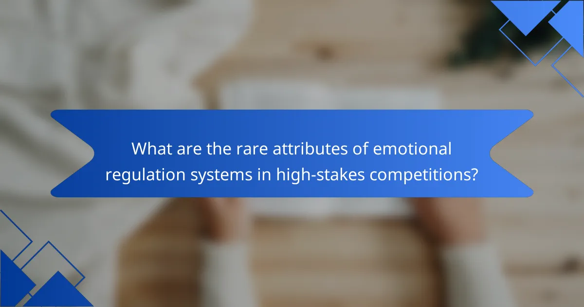 What are the rare attributes of emotional regulation systems in high-stakes competitions?