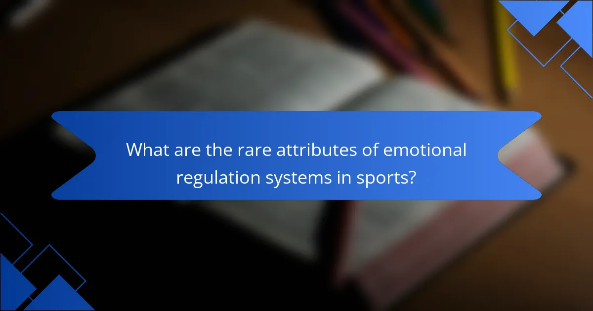 What are the rare attributes of emotional regulation systems in sports?