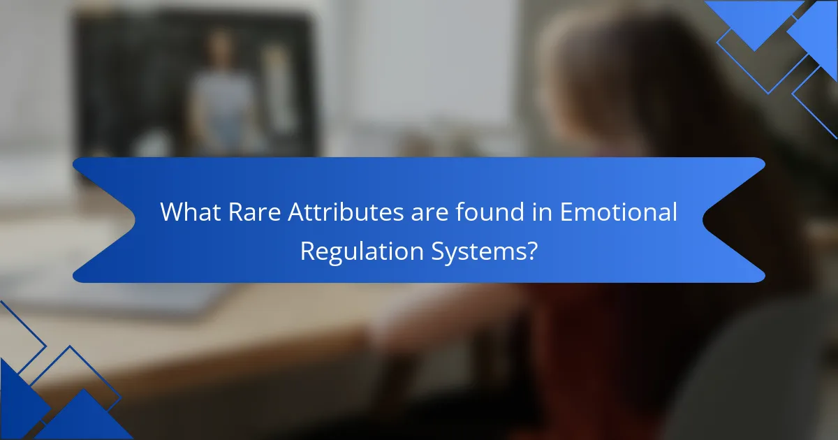 What Rare Attributes are found in Emotional Regulation Systems?