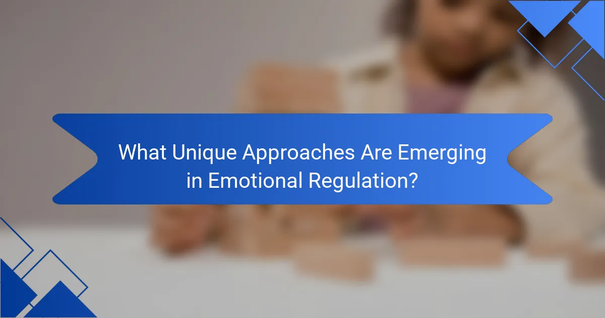 What Unique Approaches Are Emerging in Emotional Regulation?