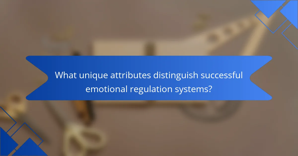 What unique attributes distinguish successful emotional regulation systems?