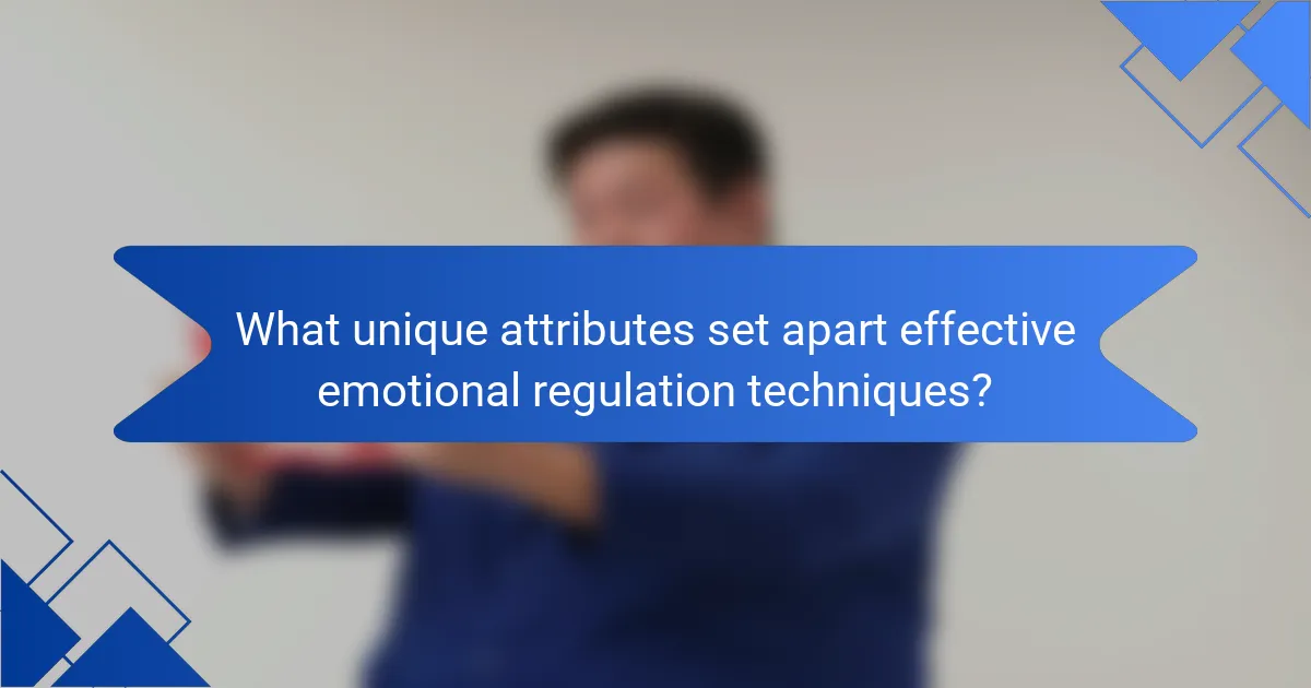 What unique attributes set apart effective emotional regulation techniques?