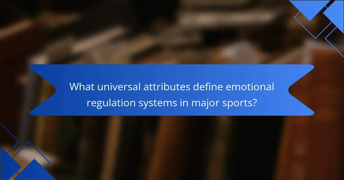 What universal attributes define emotional regulation systems in major sports?